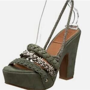 Bacio 61 Pandino jungle multi green platform high heel sandals